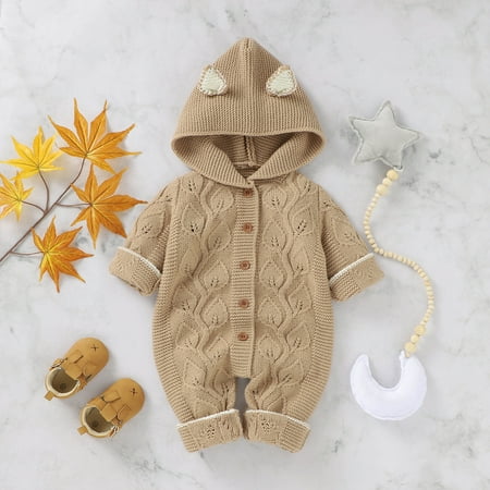 BadyminCSL Newborn Baby Girls Boys Winter Warm Knit Outwear Sweater Hooded Romper Jumpsuit
BadyminCSL Newborn Baby Girls Boys Winter Warm Knit Outwear Sweater Hooded Romper Jumpsuit