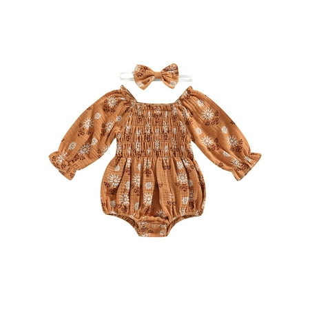 2pcs Baby Girls Romper Headband Ruffles Long Sleeve Off Shoulder Flowers Printed Sweet Jumpsuit
2pcs Baby Girls Romper Headband Ruffles Long Sleeve Off Shoulder Flowers Printed Sweet Jumpsuit