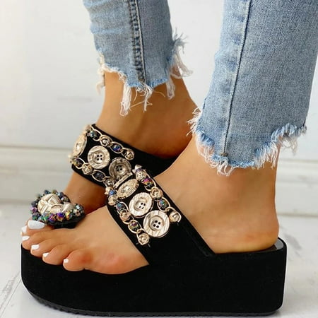 FZM Women shoes Women s Thick Bottom Beading Button Toe Ring Slippers Platform Flip Flops Shoes
FZM Women shoes Women s Thick Bottom Beading Button Toe Ring Slippers Platform Flip Flops Shoes