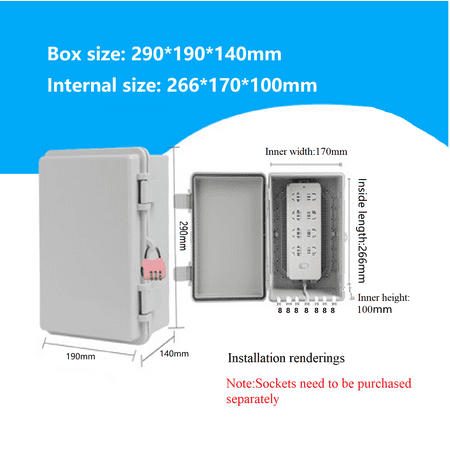 GLFILL Ip66 Extra Large Outdoor Cable Safe Box (29X19 X14cm) for Protecting Power Strip
GLFILL Ip66 Extra Large Outdoor Cable Safe Box (29X19 X14cm) for Protecting Power Strip