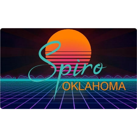 Spiro Oklahoma 4 X 2.25-Inch Fridge Magnet Retro Neon Design