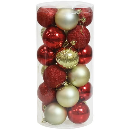 Sunnydaze Merry Medley Plastic 24-Piece Ornament Set