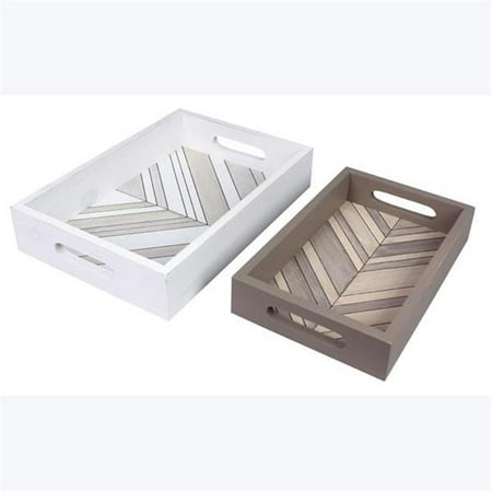 Youngs 12148 13 in. Wood Nesting Trays Assorted Style - Set of 2