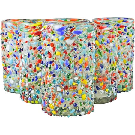 Hand Blown Mexican Drinking Glasses – Set of 6 Confetti Rock Design Glasses (14 oz each) Meximart
Hand Blown Mexican Drinking Glasses – Set of 6 Confetti Rock Design Glasses (14 oz each) Meximart