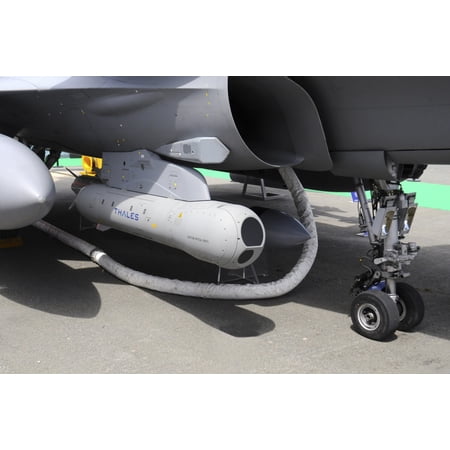 Damocles targeting pod mounted on a French Air Force Rafale fighter plane Canvas Art - Riccardo NiccoliStocktrek Images (34 x 23)