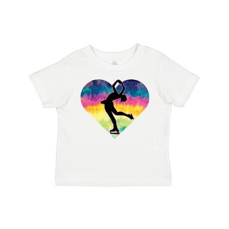 Inktastic Ice Skating Watercolor Heart Girls Gift Toddler Toddler Girl T-Shirt