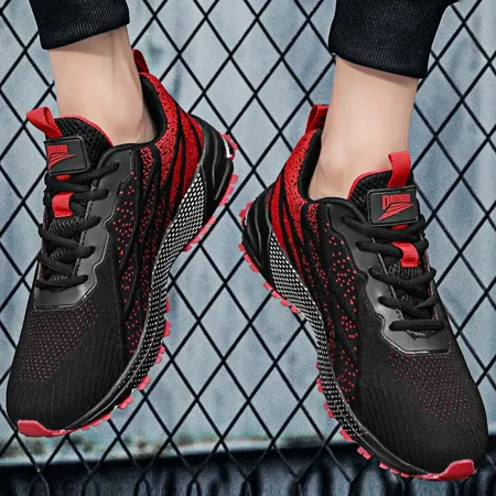 Men‘s Fashion Running Red Casual Lace-Up EVA Sneakers