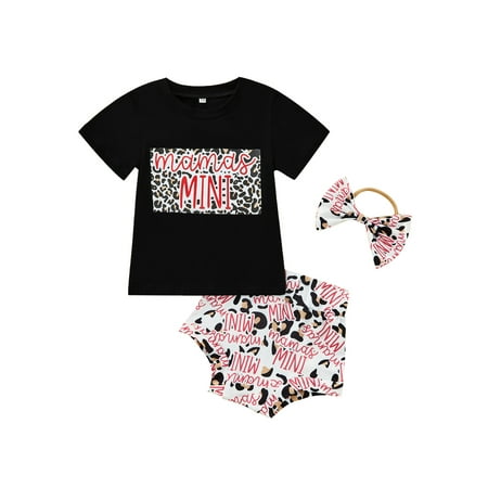 Farrubbyine8 Baby Girls Summer Clothing Set Short Sleeve T-shirt Elastic Waist Letters Print Shorts with Bowknot Hairband
Farrubbyine8 Baby Girls Summer Clothing Set Short Sleeve T-shirt Elastic Waist Letters Print Shorts with Bowknot Hairband