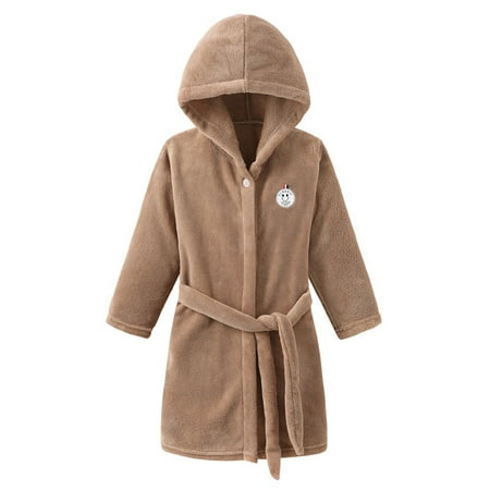 Bathrobe boys thickened girls coral fleece Children s robe flannel baby