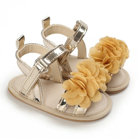 dyfzdhu girls toddler shoes summer sandals outdoor first walk shoes kids girls shoes with flower bowknot