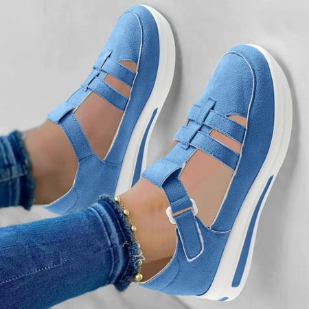 XIAQUJ Ladies Fashion Solid Color Hollowed Out Flock Hook Loop Thick Sole Casual Sports Shoes Women s Fashion Sneakers Blue 9(42)
XIAQUJ Ladies Fashion Solid Color Hollowed Out Flock Hook Loop Thick Sole Casual Sports Shoes Women s Fashion Sneakers Blue 9(42)