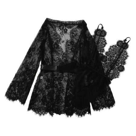 Tangnade Lingerie Seduction For Women Fashion Lace Lingerie Underwear Sleepwear Nightdress Pajamas Jumpsuit Purple XXXL