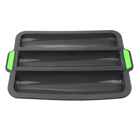 Silicone No-stick Bread Pans Baking Tray 3 Slots Baking Mold for Home Kitchen (Black)
Silicone No-stick Bread Pans Baking Tray 3 Slots Baking Mold for Home Kitchen (Black)