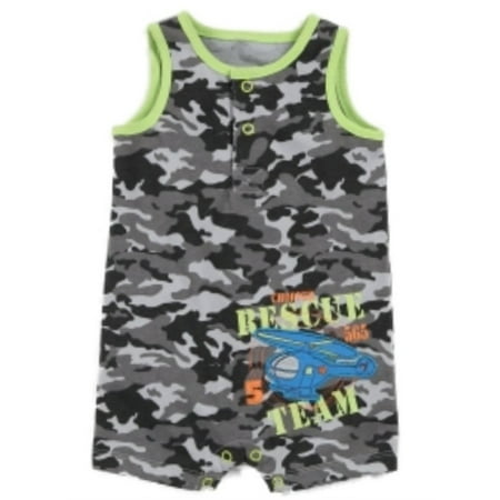 BT Kids Infant Boys Black Camo Romper Baby Helicopter Bodysuit 0-3m