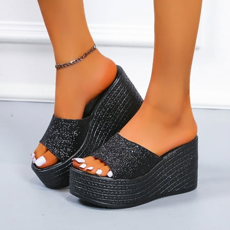 Ladies Fashion Sequined Fish Mouth Platform Wedge Casual Sandals Leopard Slippers for Women Size 7 Bee Slippers Women Fun Womens Slippers Knitted Slippers for Women Christmas Fuzzy Socks for Girls - 3
Ladies Fashion Sequined Fish Mouth Platform Wedge Casual Sandals Leopard Slippers for Women Size 7 Bee Slippers Women Fun Womens Slippers Knitted Slippers for Women Christmas Fuzzy Socks for Girls - 3
