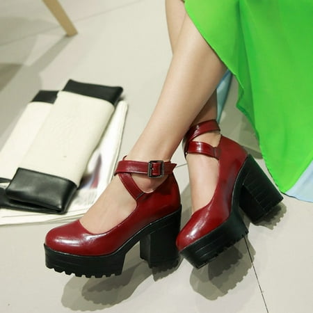 Women Fashion Waterproof Platform Block-heel Lace-up High Heels Leather Shoes Belt Buckle Ankle Strap Sandals
Women Fashion Waterproof Platform Block-heel Lace-up High Heels Leather Shoes Belt Buckle Ankle Strap Sandals