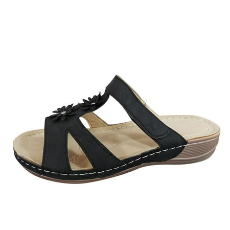 Summer Womens Casual Shoes Breathable Thick Soled Wedges Leisure Sandals Sandals Womens Black And Rhinestone Flat Sandals for Women
Summer Womens Casual Shoes Breathable Thick Soled Wedges Leisure Sandals Sandals Womens Black And Rhinestone Flat Sandals for Women