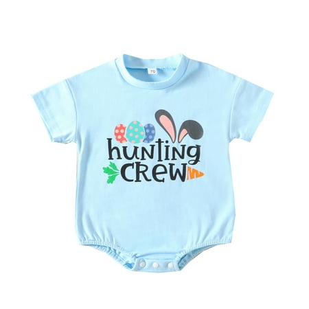 Babys Girls Boys Easter Short Sleeve Rabbit Prints Romper Bodysuit For Babys Clothes Pink Blue
Babys Girls Boys Easter Short Sleeve Rabbit Prints Romper Bodysuit For Babys Clothes Pink Blue