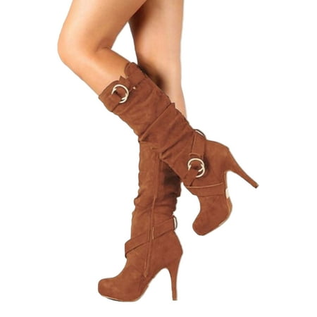 Frontwalk Womens Fashion Boot Side Zip Winter Shoes Stiletto Heel Knee High Boots Party Comfortable Women Buckle Strap Brown 4
Frontwalk Womens Fashion Boot Side Zip Winter Shoes Stiletto Heel Knee High Boots Party Comfortable Women Buckle Strap Brown 4