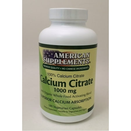 Calcium Citrate 1000 mg American Supplements 180 Veg Cap