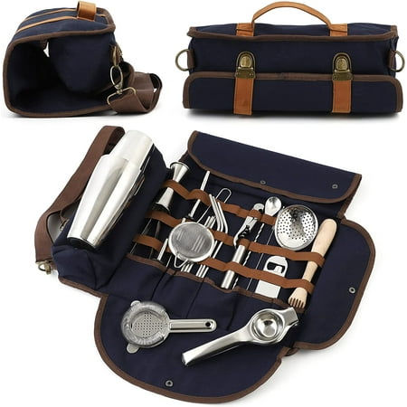 Travel Bartender Kit Bag Traveling Bar Set Portable Mixology Sets 23 Pieces Dark Blue Silver Professional Bartending Accessories Starter Cocktail Mixer Mobile Barware Tool Kitbag |
Travel Bartender Kit Bag Traveling Bar Set Portable Mixology Sets 23 Pieces Dark Blue Silver Professional Bartending Accessories Starter Cocktail Mixer Mobile Barware Tool Kitbag |
