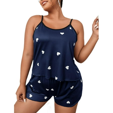 Womens Plus Pajama Sets Short Sets Loungewear Sleeveless Slight Stretch Navy Blue 5XL
Womens Plus Pajama Sets Short Sets Loungewear Sleeveless Slight Stretch Navy Blue 5XL