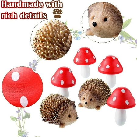 XUYAN 6PCS Fairy Wild Garden Accessories Resin Hedgehogs and Wood Mushroom Miniature Garden Accessories Fairy Outdoor Garden Animals Figurines for Plant Pots Bonsai Craft Decoration Ornaments
XUYAN 6PCS Fairy Wild Garden Accessories Resin Hedgehogs and Wood Mushroom Miniature Garden Accessories Fairy Outdoor Garden Animals Figurines for Plant Pots Bonsai Craft Decoration Ornaments