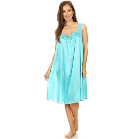 Lati Fashion Women Nightgown Sleepwear Female Sleep Dress Nightshirt Teal M
Lati Fashion Women Nightgown Sleepwear Female Sleep Dress Nightshirt Teal M