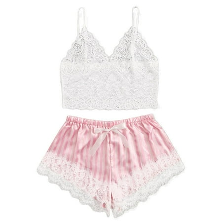 BIZIZA Women s Lace Pajama Set Sleepwear Cami Top and Shorts Loungewear Soft 2 Piece PJ Sets Pink S
BIZIZA Women s Lace Pajama Set Sleepwear Cami Top and Shorts Loungewear Soft 2 Piece PJ Sets Pink S