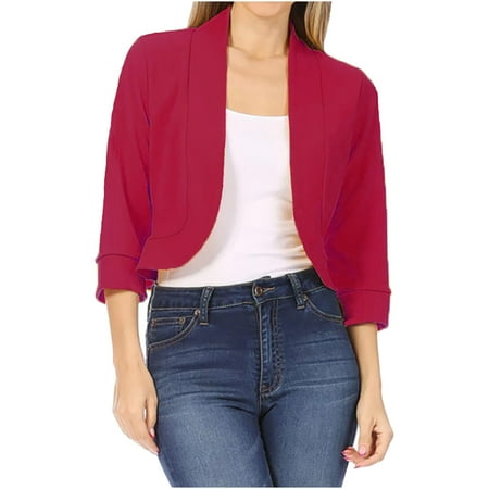 Ziloco Women s Fashion Mid Sleeve Top Solid Color Casual Jacket Business Small Suit Women Suit Jacket scrub jackets for women Red L
Ziloco Women s Fashion Mid Sleeve Top Solid Color Casual Jacket Business Small Suit Women Suit Jacket scrub jackets for women Red L