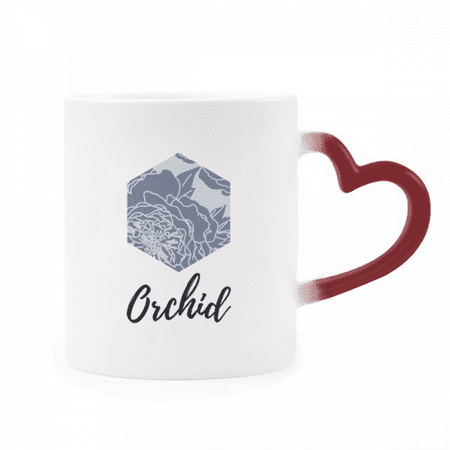 Peony s Art Pattern Heat Sensitive Mug Red Color Changing Stoneware Cup