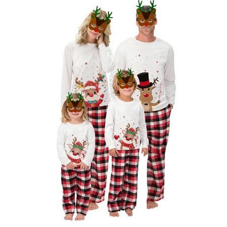 EYIIYE Family Matching Christmas Pajamas Outfits Long Sleeve Cartoon Deer Print Tops Plaid Pants Set Xmas Sleepwear Nightwear Psj
EYIIYE Family Matching Christmas Pajamas Outfits Long Sleeve Cartoon Deer Print Tops Plaid Pants Set Xmas Sleepwear Nightwear Psj