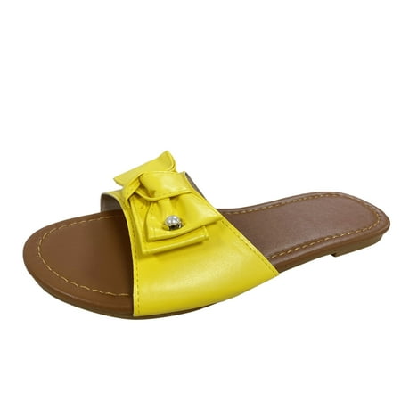 Youmylove Women Slippers Fashion Solid Color Bowknot Flat Bottom Large Size Beach Slippers Comfort Cozy Leisure Daily Walking
Youmylove Women Slippers Fashion Solid Color Bowknot Flat Bottom Large Size Beach Slippers Comfort Cozy Leisure Daily Walking