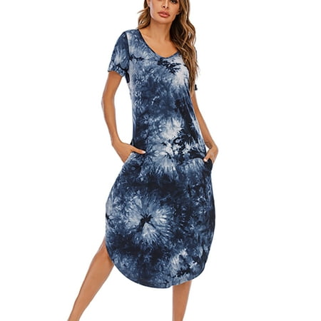 Women Nightgowns House Dress Short Sleeve Loose Fit Nightshirts Comfy Soft Loungewear Full Length Sleepwear with Pockets Navy S-3XL
Women Nightgowns House Dress Short Sleeve Loose Fit Nightshirts Comfy Soft Loungewear Full Length Sleepwear with Pockets Navy S-3XL