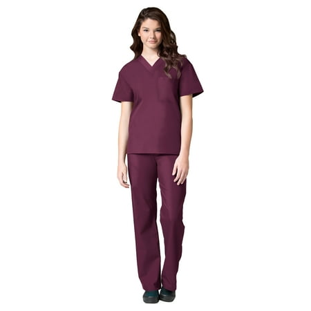Maevn Core Unisex V-Neck Scrub Top & Unisex Seamless Scrub Pant Set