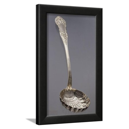Silver Dusting Spoon Decorated with Embossed Grapes, Il Vecchio Hallmark, 1819-1838 Framed Print Wall Art