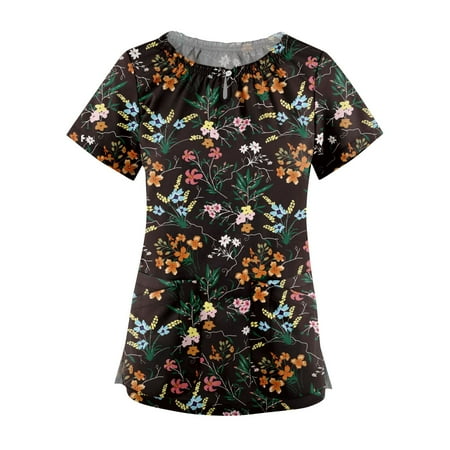 Yubatuo Women Plus Size Scrubs Top with Pockets V-Neck Short Sleeve Dandelion Print Work Blouse for Women Black 3XL
Yubatuo Women Plus Size Scrubs Top with Pockets V-Neck Short Sleeve Dandelion Print Work Blouse for Women Black 3XL