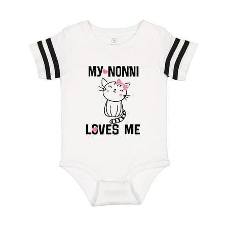 Inktastic Nonni Loves Me Granddaughter Kitty Cat Gift Baby Girl Bodysuit