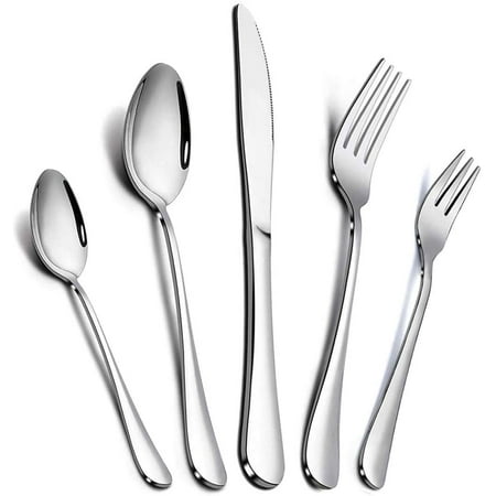 Ficcug Silverware Sets 20 Piece Stainless Steel Flatware Set Knife Fork Spoon Tableware Cutlery Set for Kitchen and Restaurant Service for 4
Ficcug Silverware Sets 20 Piece Stainless Steel Flatware Set Knife Fork Spoon Tableware Cutlery Set for Kitchen and Restaurant Service for 4