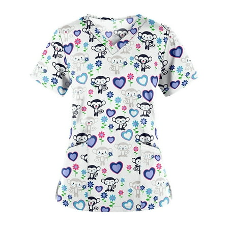 Hvyesh Summer Savings Clearance! Nursing Jackets for Women Nurses Cartoon Print Scrub Shirt Tops Short Sleeve V Neck Working Uniform Medical Workwear with pocket White Scrubs for women L
Hvyesh Summer Savings Clearance! Nursing Jackets for Women Nurses Cartoon Print Scrub Shirt Tops Short Sleeve V Neck Working Uniform Medical Workwear with pocket White Scrubs for women L