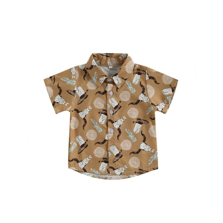 Toddler Baby Boys Gentleman Shirt Outwear Short Sleeve Lapel Western Cow Print Single Breasted Tops
Toddler Baby Boys Gentleman Shirt Outwear Short Sleeve Lapel Western Cow Print Single Breasted Tops
