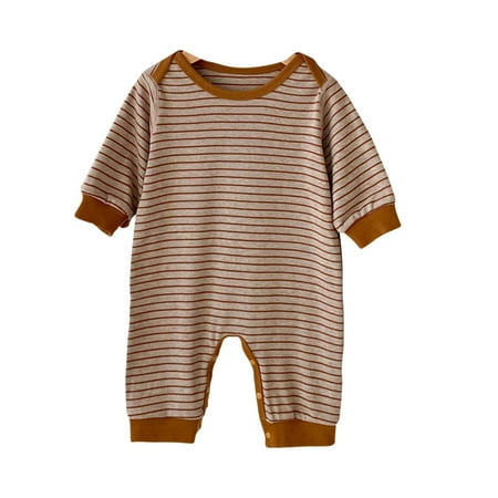 kpmatpey Unisex Baby Jumpsuit Crew Neck Long Sleeve Striped Infant Newborn Lightweight Casual 1 Piece Rompers
kpmatpey Unisex Baby Jumpsuit Crew Neck Long Sleeve Striped Infant Newborn Lightweight Casual 1 Piece Rompers