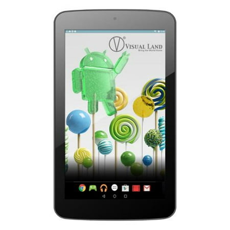 Visual Land ME7QSWC16GBBLK 7in Tablet 16gb W\/ Android 5.0 Syst Google Play 5.0 Qc 2cam W\/case