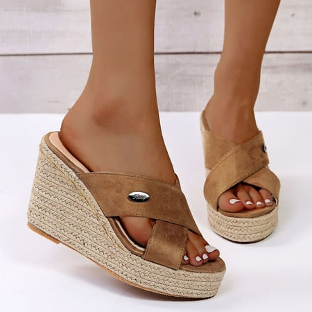christmas womens fashion wedges platform slip on shoes open toe cross flax weave slippers
christmas womens fashion wedges platform slip on shoes open toe cross flax weave slippers