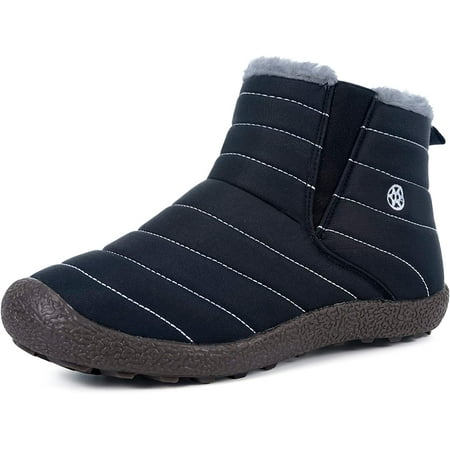 Womens Mens Snow Boots Winter Shoes Slip On Ankle Booties Anti-Slip Water Resistant Fully Fur Lined Outdoor Sneakers