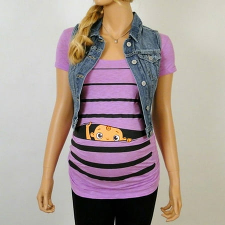 Maternity Clothes Maternity Cute Funny Baby Print Striped Short Sleeve T-shirt Pregnant Tops
Maternity Clothes Maternity Cute Funny Baby Print Striped Short Sleeve T-shirt Pregnant Tops