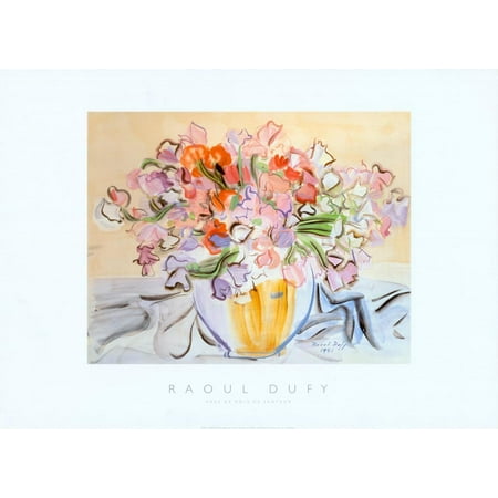 Vase de Pois de Senteur Art Print By Raoul Dufy - 27x20