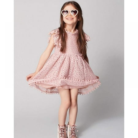 BULLPIANO 1-6Y Toddler Girls Lace Dress Baby Girl Pom Pom Flutter Sleeve Party Dress Ruffle Elegant Princess Dresses
BULLPIANO 1-6Y Toddler Girls Lace Dress Baby Girl Pom Pom Flutter Sleeve Party Dress Ruffle Elegant Princess Dresses