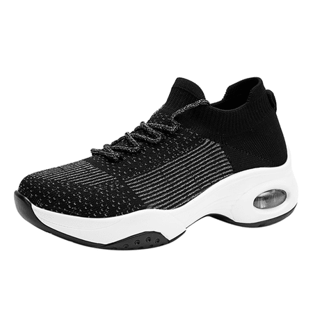 TOYFUNNY Womens Flyknit Mesh Breathable Soft Sole Running Sneakers