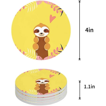 ZHANZZK Sloth Set of 4 Round Coaster for Drinks Absorbent Ceramic Stone Coasters Cup Mat with Cork Base for Home Kitchen Room Coffee Table Bar Decor
ZHANZZK Sloth Set of 4 Round Coaster for Drinks Absorbent Ceramic Stone Coasters Cup Mat with Cork Base for Home Kitchen Room Coffee Table Bar Decor